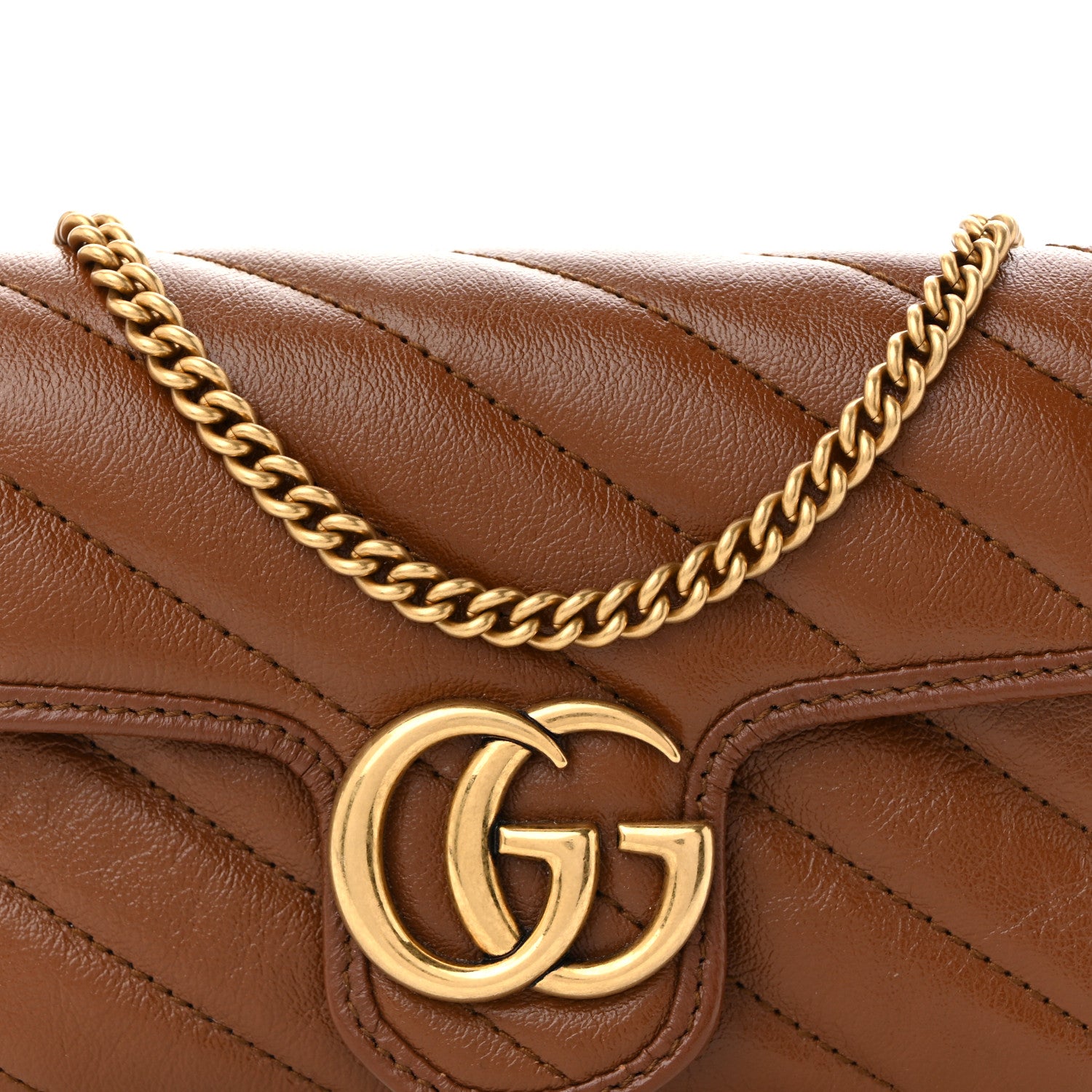 Gucci Azalea Calfskin Matelasse Diagonal Super Mini GG Marmont