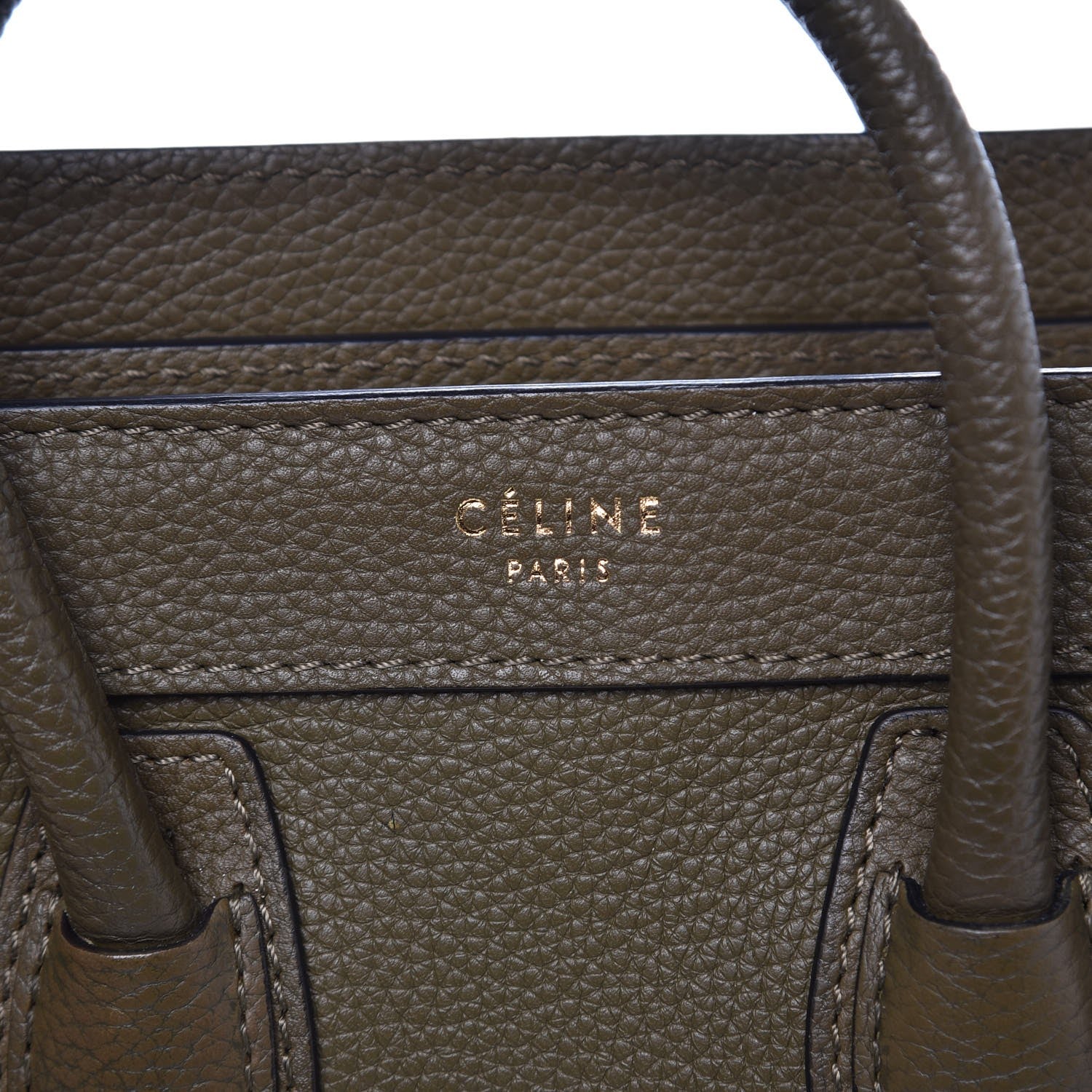 Celine Drummed Calfskin Nano Luggage Jungle 6 of 9