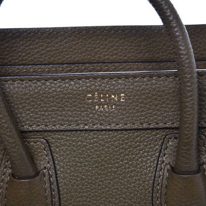 Celine Drummed Calfskin Nano Luggage Jungle 6 of 9