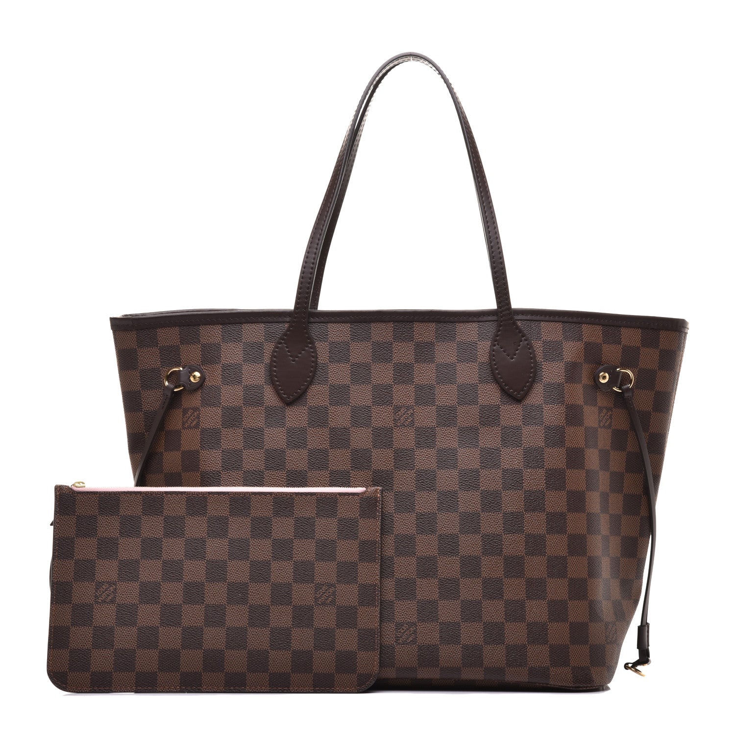 Louis Vuitton Damier Ebene Neo Neverfull MM Rose Ballerine 1 of 10