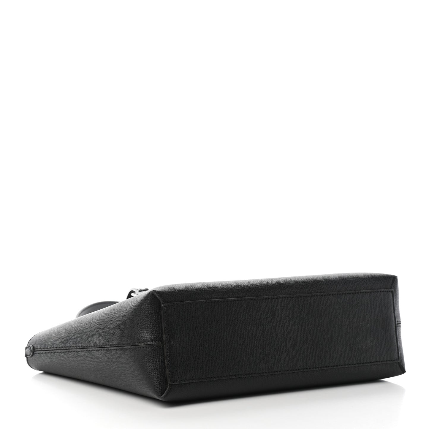 Grainy Calfskin Haymarket Check Small Reversible Tote Black