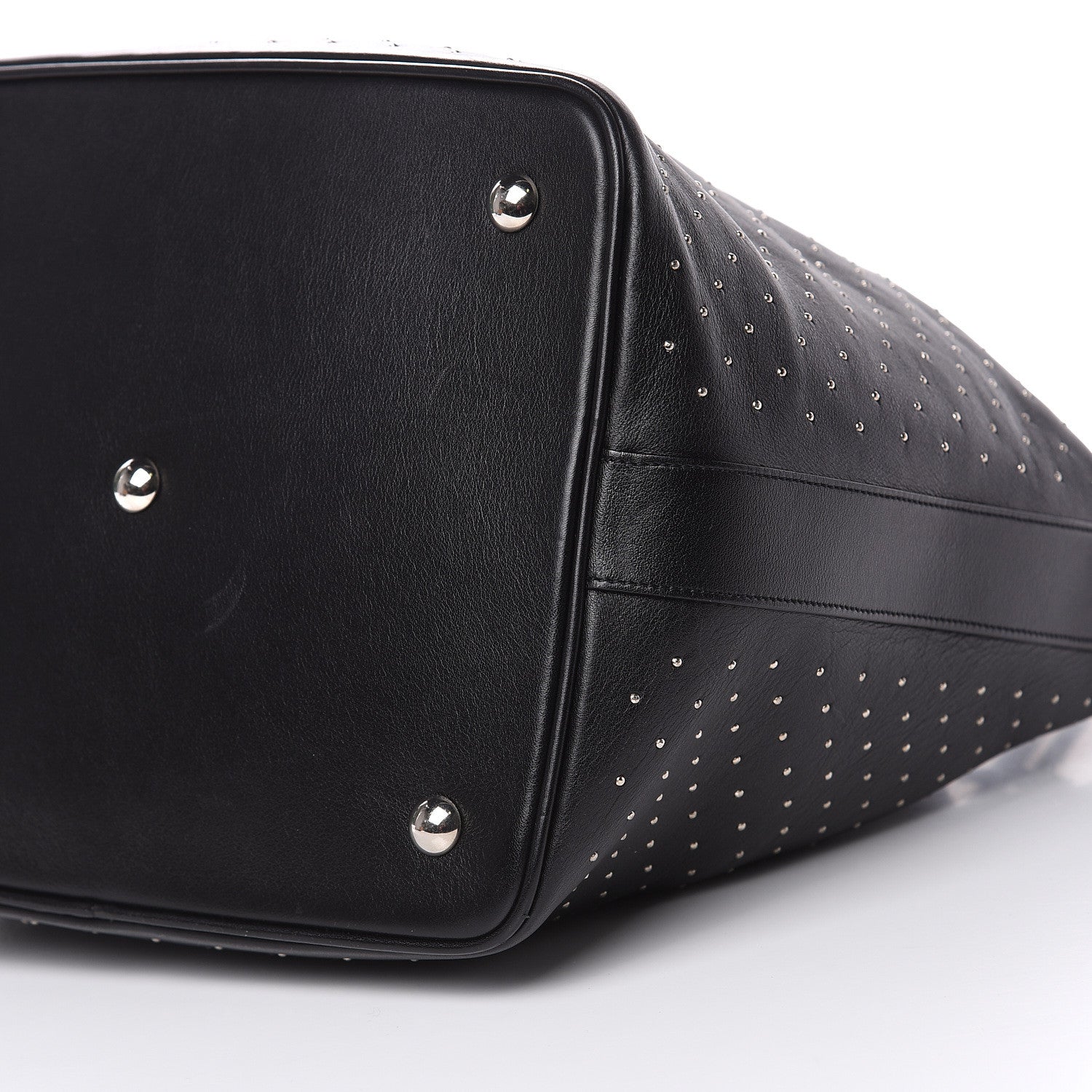 Saint Laurent Calfskin Studded Medium Emmanuelle Bucket Bag Black 10 of 15