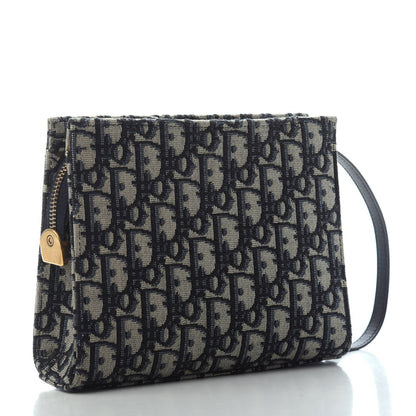 Christian Dior Oblique Zipped Pouch Clutch Blue 2 of 4