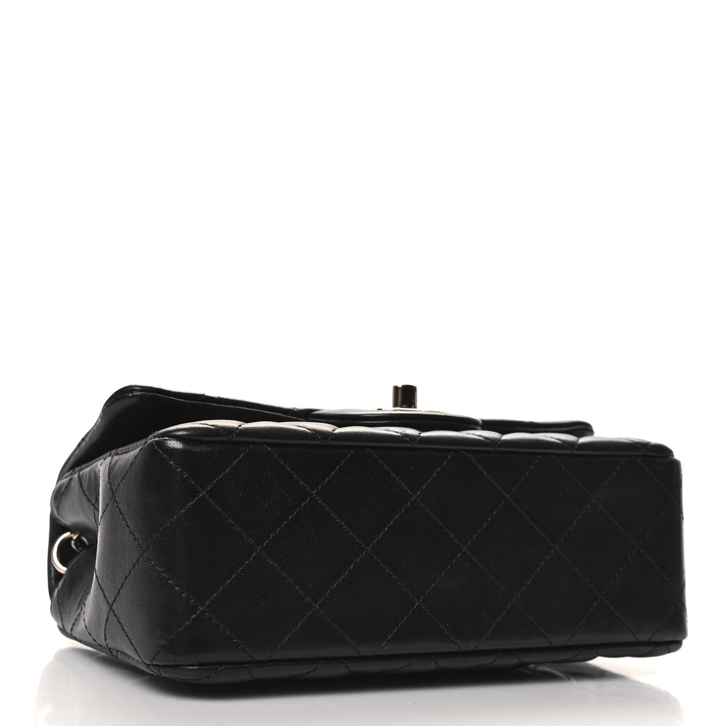 Lambskin Quilted Mini Rectangular Flap Black