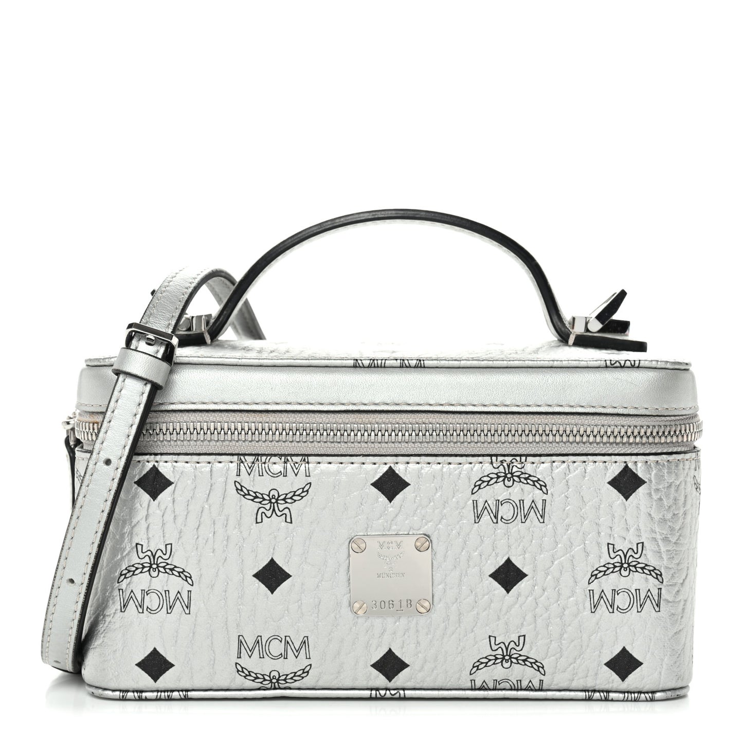 Metallic Visetos Vanity Case Silver