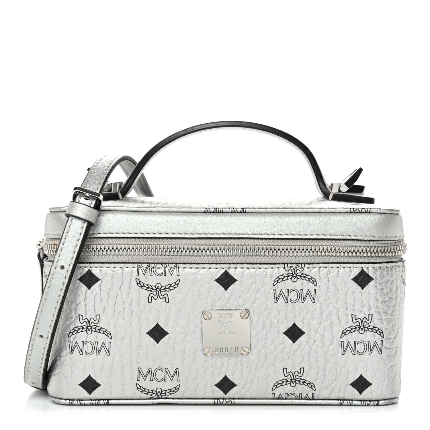 MCM Metallic Visetos Vanity Case Silver 1 of 9