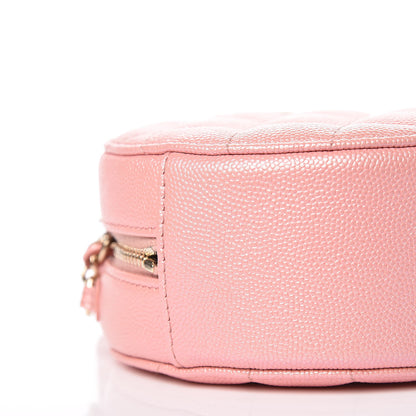 Chanel Iridescent Caviar Resin Quilted Round Clutch With Chain Pink 8 of 10