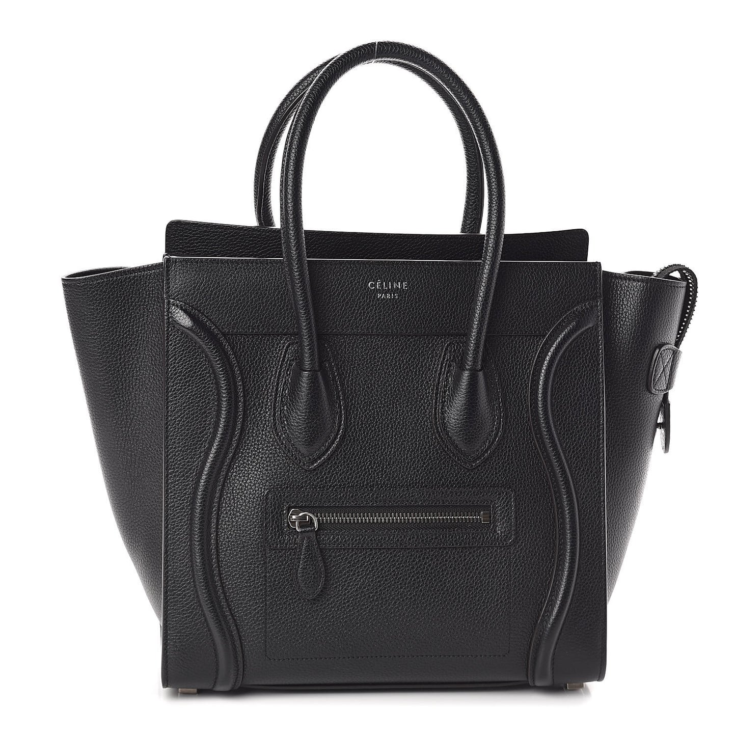 Drummed Calfskin Micro Luggage Black