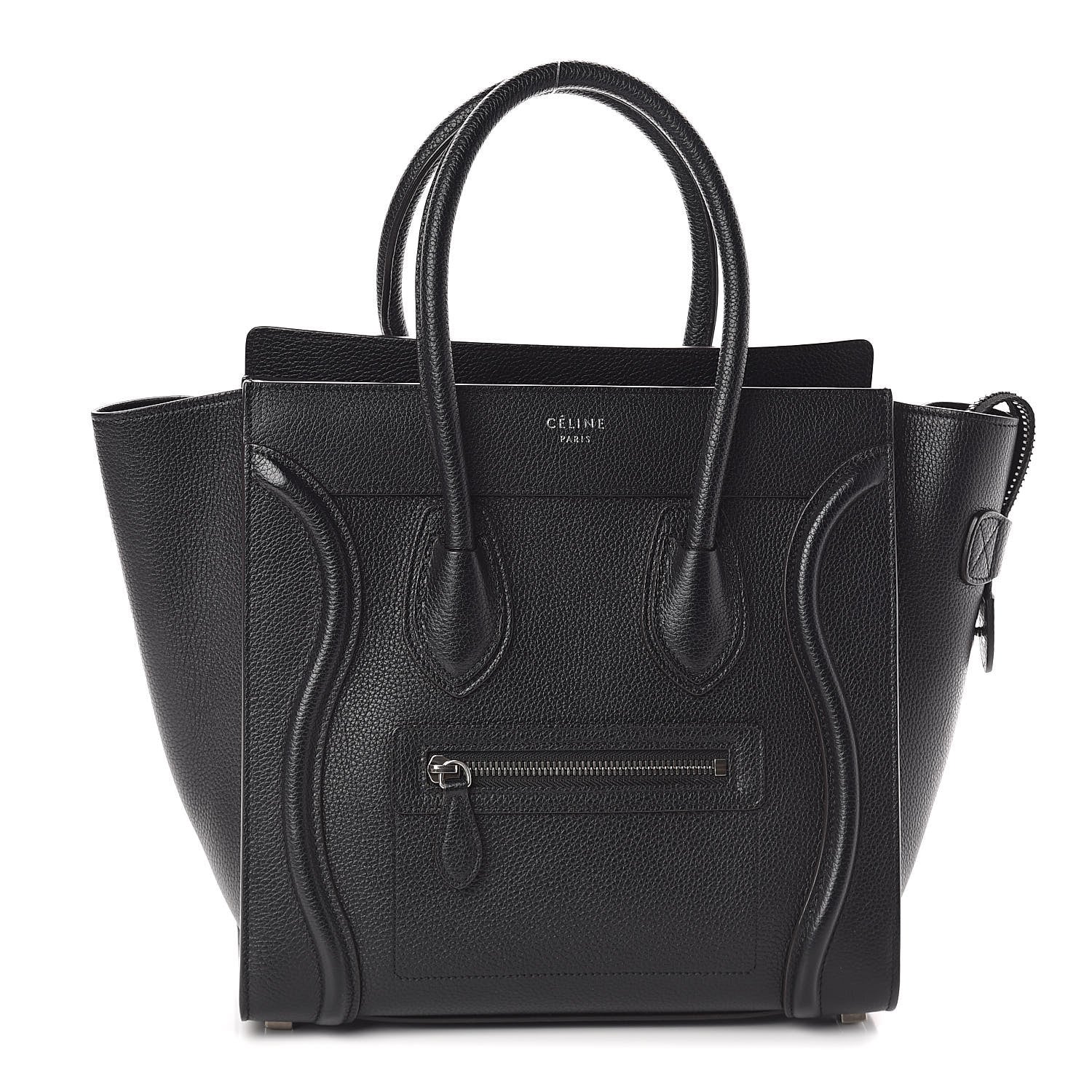 Celine Drummed Calfskin Micro Luggage Black 1 of 9