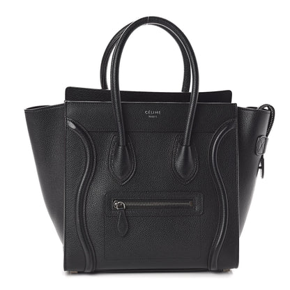 Celine Drummed Calfskin Micro Luggage Black 1 of 9