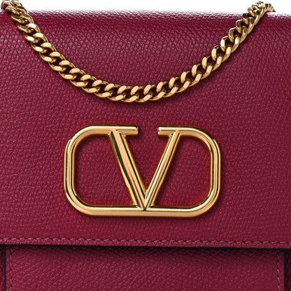 Valentino Garavani Grainy Calfskin VLogo Crossbody Bag Raspberry 7 of 9