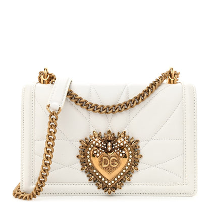 Dolce & Gabbana Calfskin Medium Devotion Crossbody Bag White 1 of 8