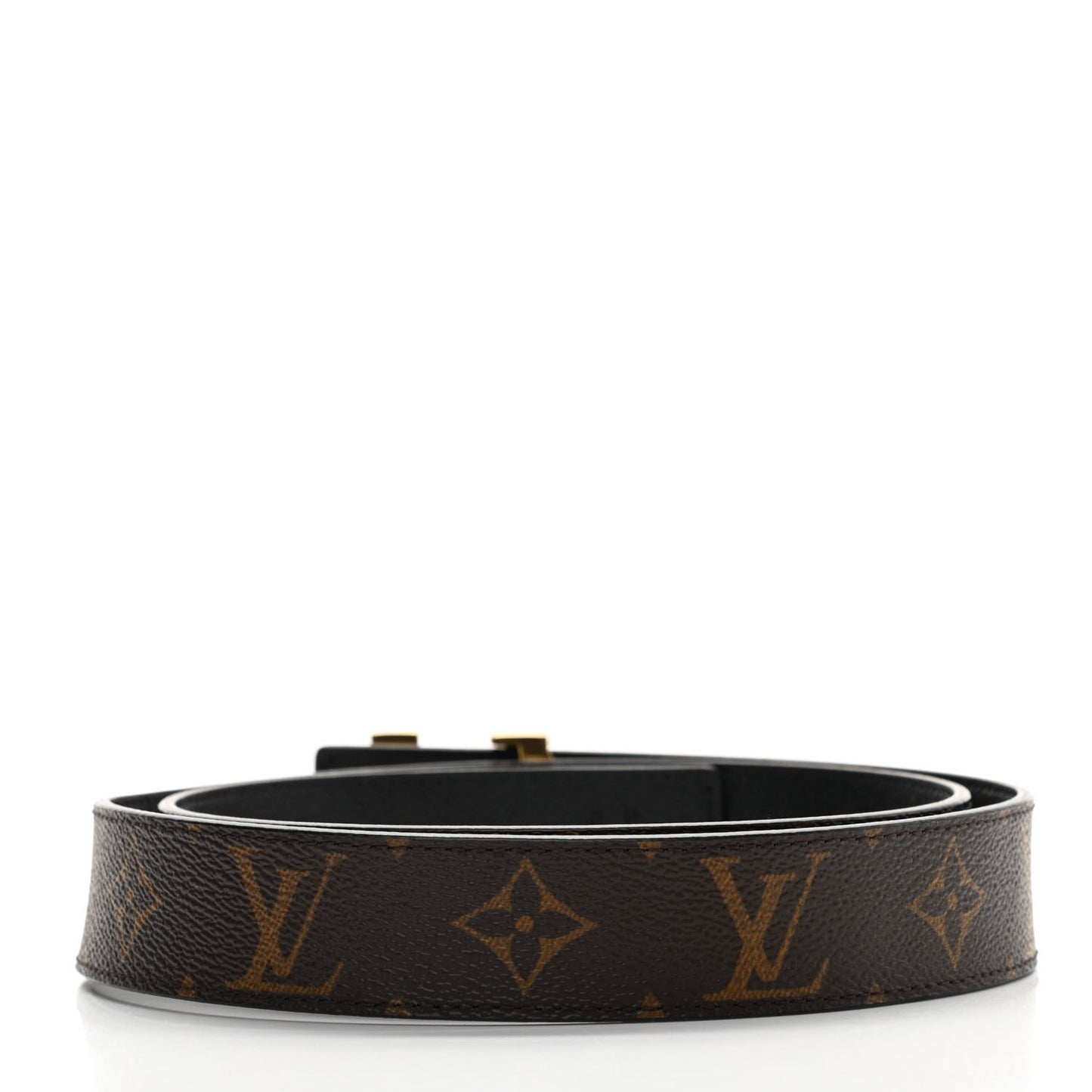 Calfskin Monogram 30mm LV Initiales Reversible Belt 85 34 Black