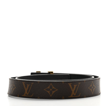 Louis Vuitton Calfskin Monogram 30mm LV Initiales Reversible Belt 85 34 Black 2 of 5