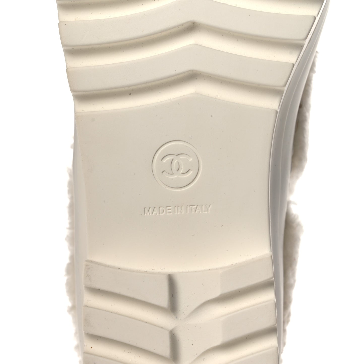 Shearling Rubber Zip Short Boots 38 White