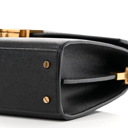Saint Laurent Grain de Poudre Mini Classic Monogram Cassandra Top Handle Black 10 of 12