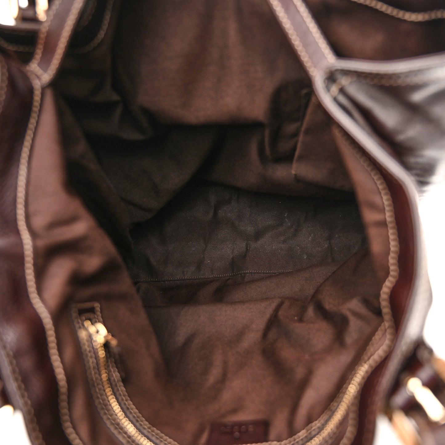 Calfskin Large Britt Shoulder Bag Dark Brown