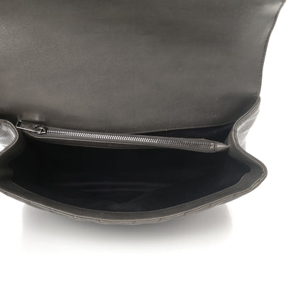 Saint Laurent Calfskin Matelasse Chevron Monogram Large College Satchel Light Coal 5 of 18