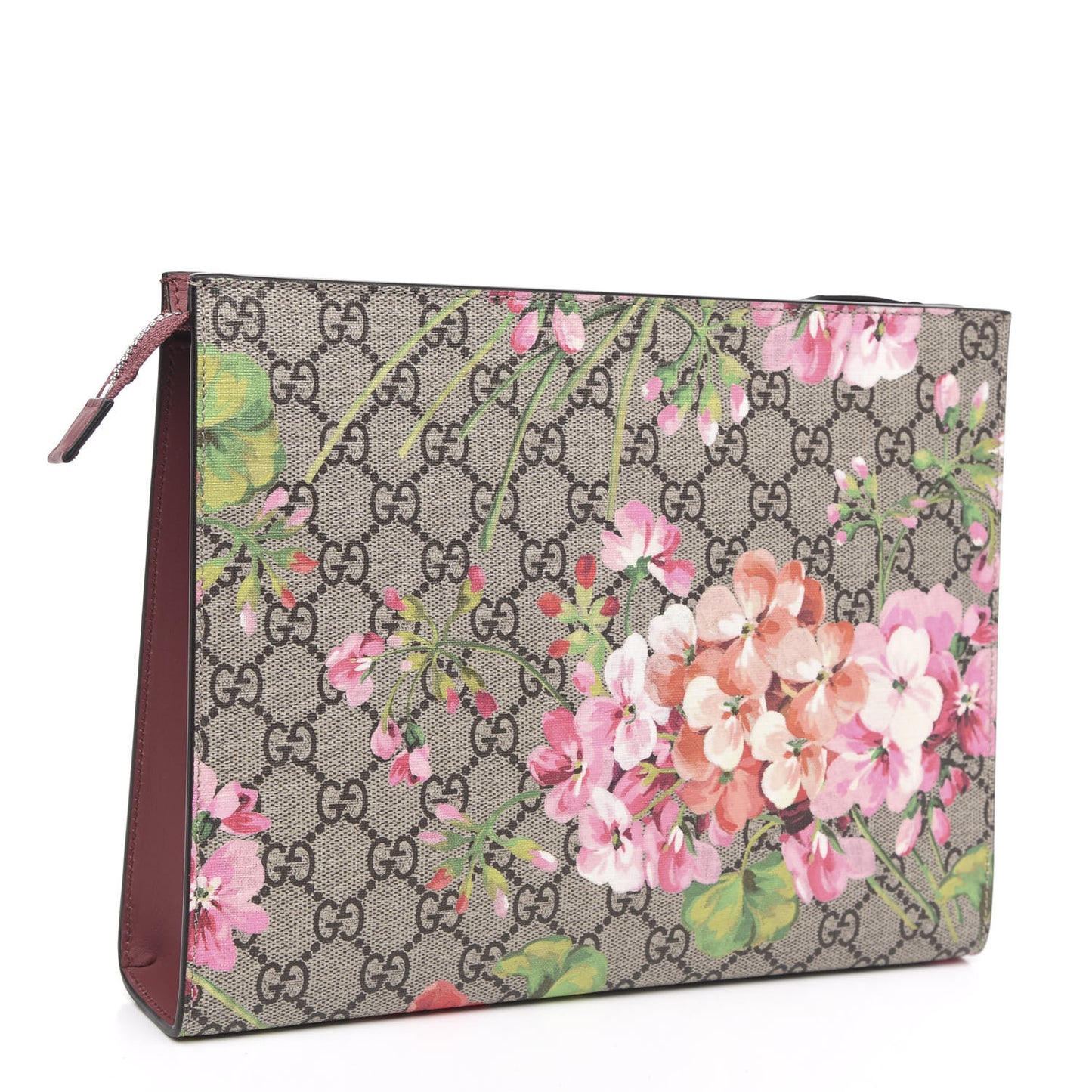 GG Supreme Monogram Blooms Large Cosmetic Case Beige Multicolor Dry Rose