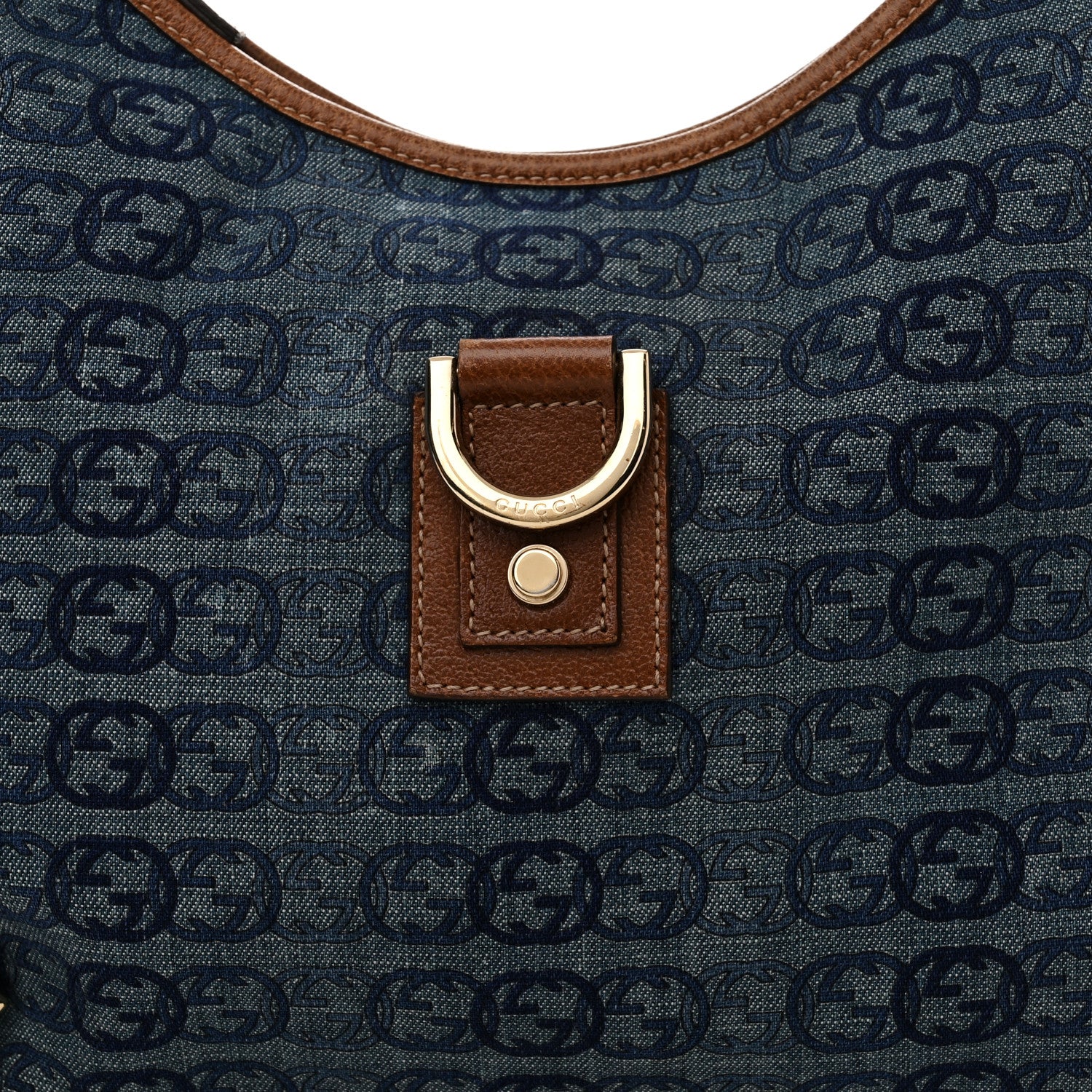 Gucci Denim GG Medium Abbey Ring Hobo Blue 8 of 11