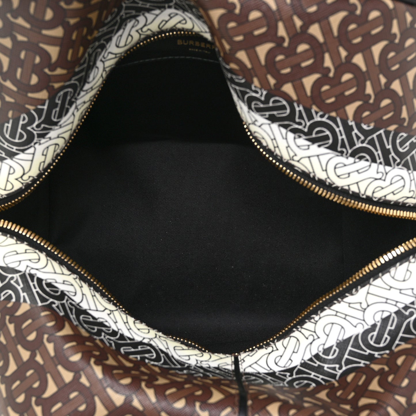 E-canvas Monogram Stripe Medium Cube Bowling Bag Bridle Brown