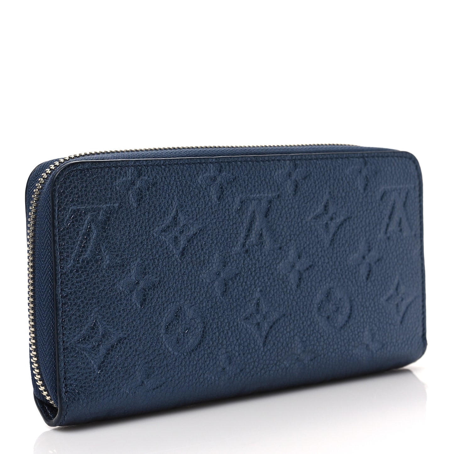 Metallic Empreinte Monogram Zippy Wallet Navy Nacre