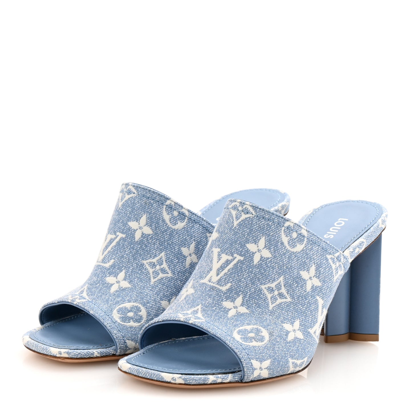 Denim Monogram Silhouette Mules 39 Blue