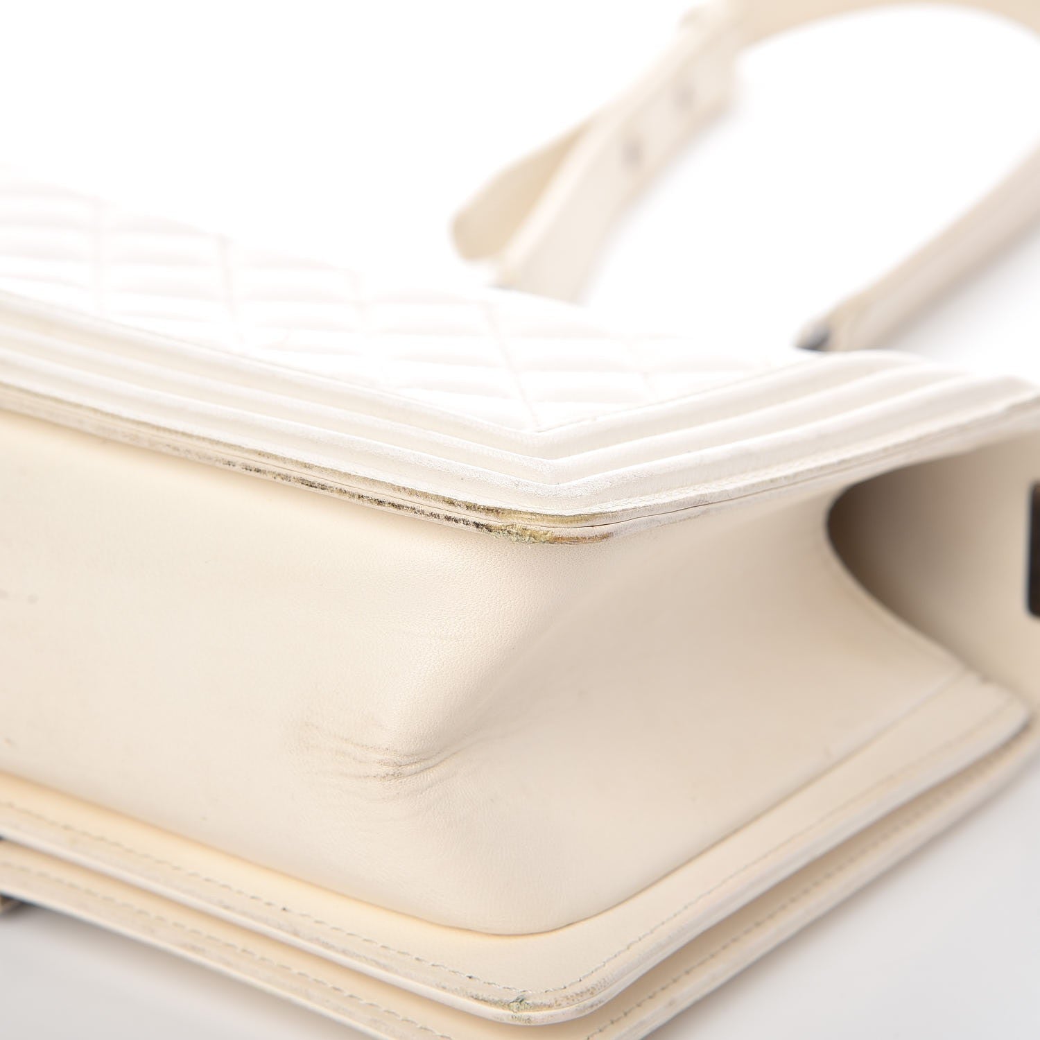 Chanel Lambskin Quilted Medium Boy Flap White 13 of 14