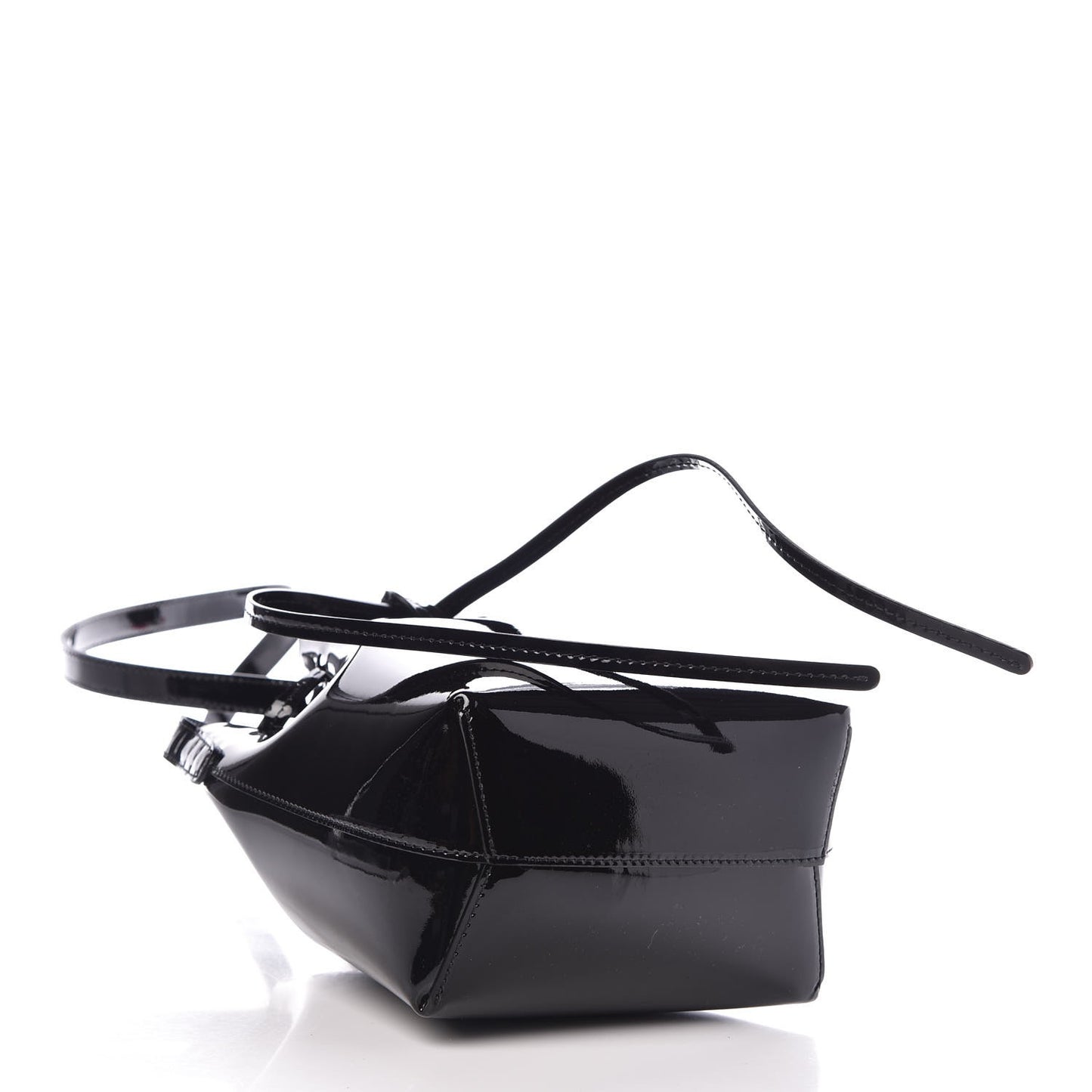 Patent Calfskin Mini Mini Bucket Bag Black