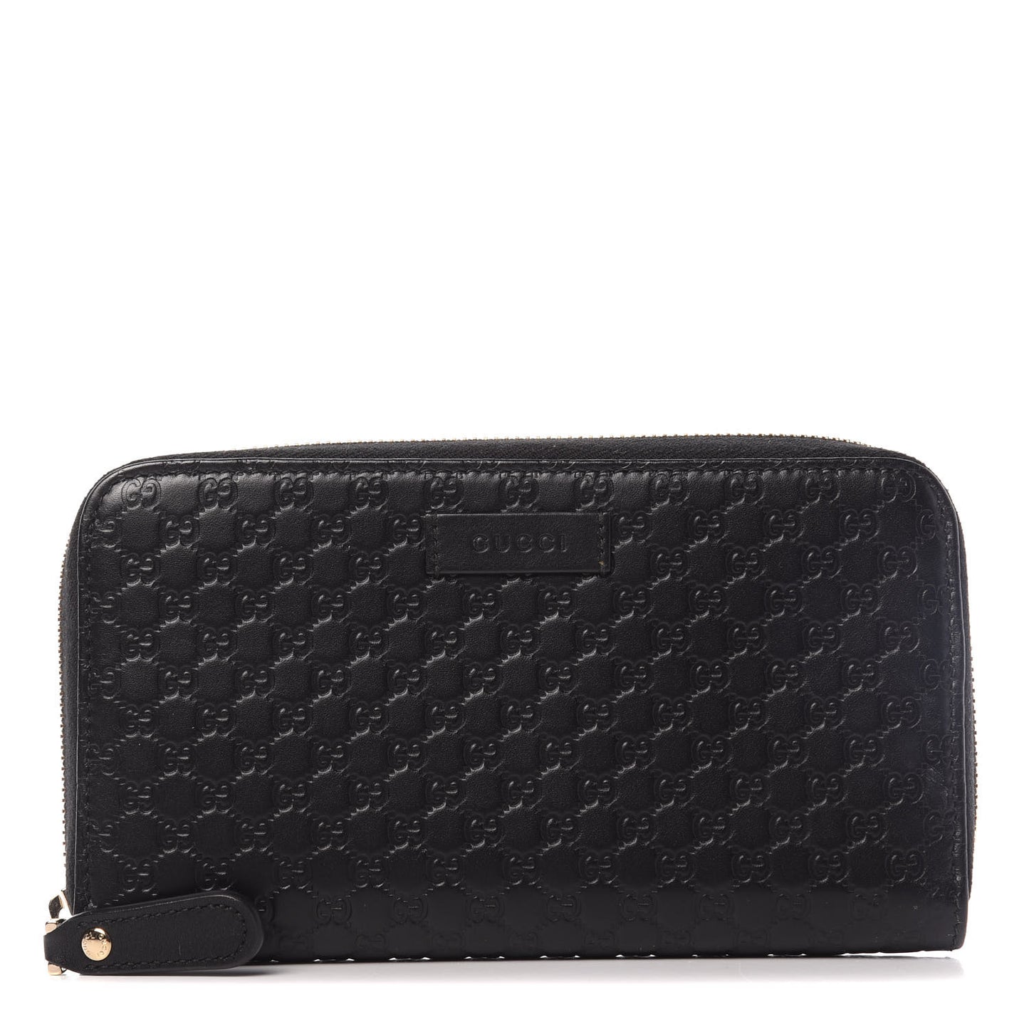 Microguccissima Zip Around Wallet Black