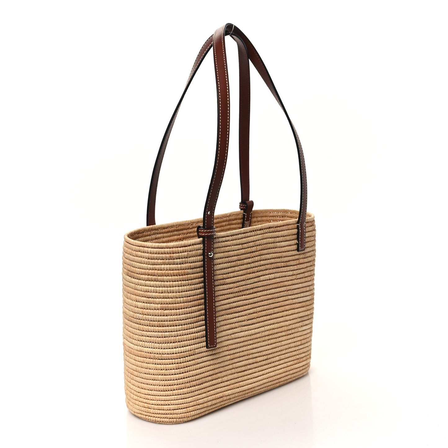 Raffia Small Square Basket Tote Bag Natural Tan