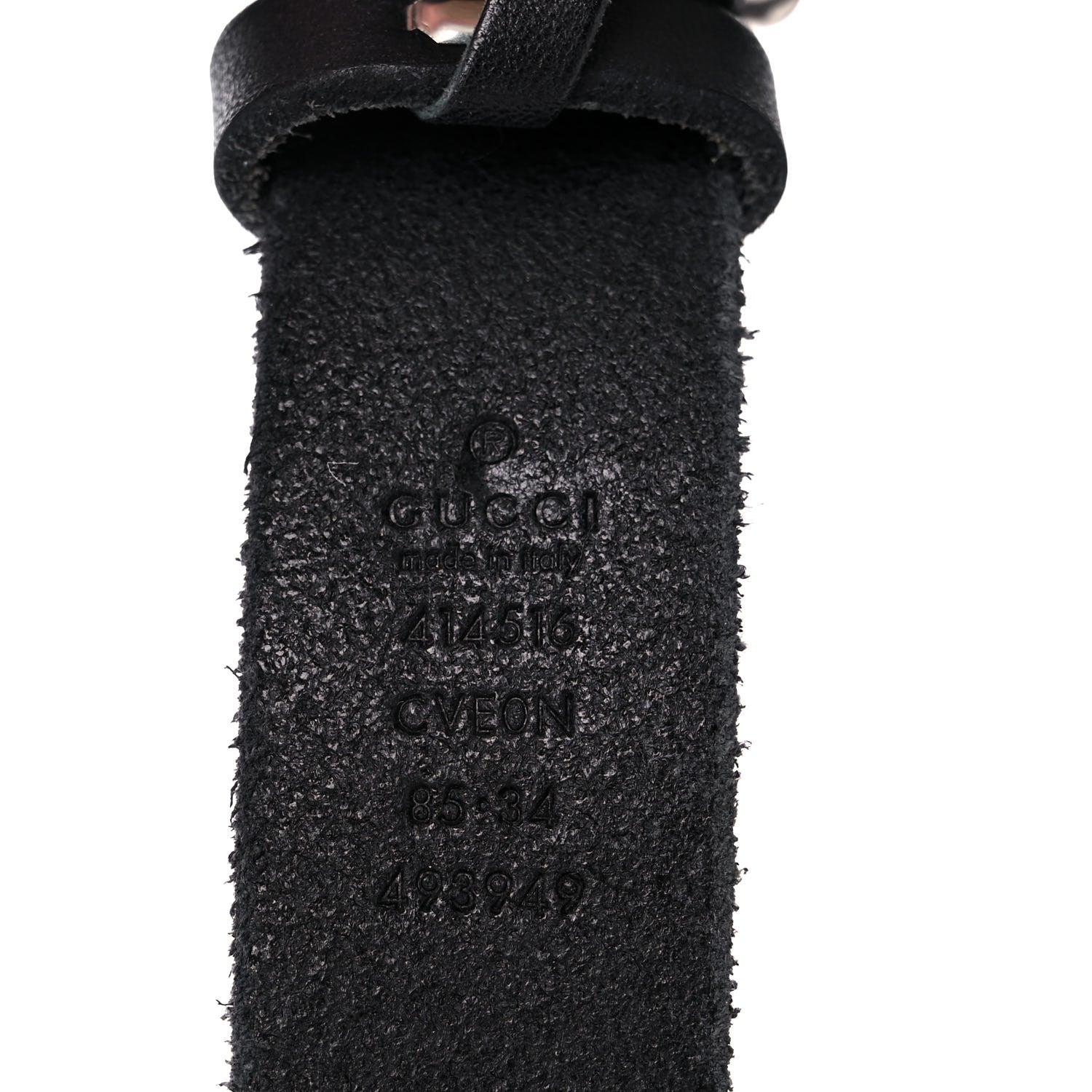 Gucci Faded Calfskin Double G 30mm Belt 85 34 Black 3 of 11