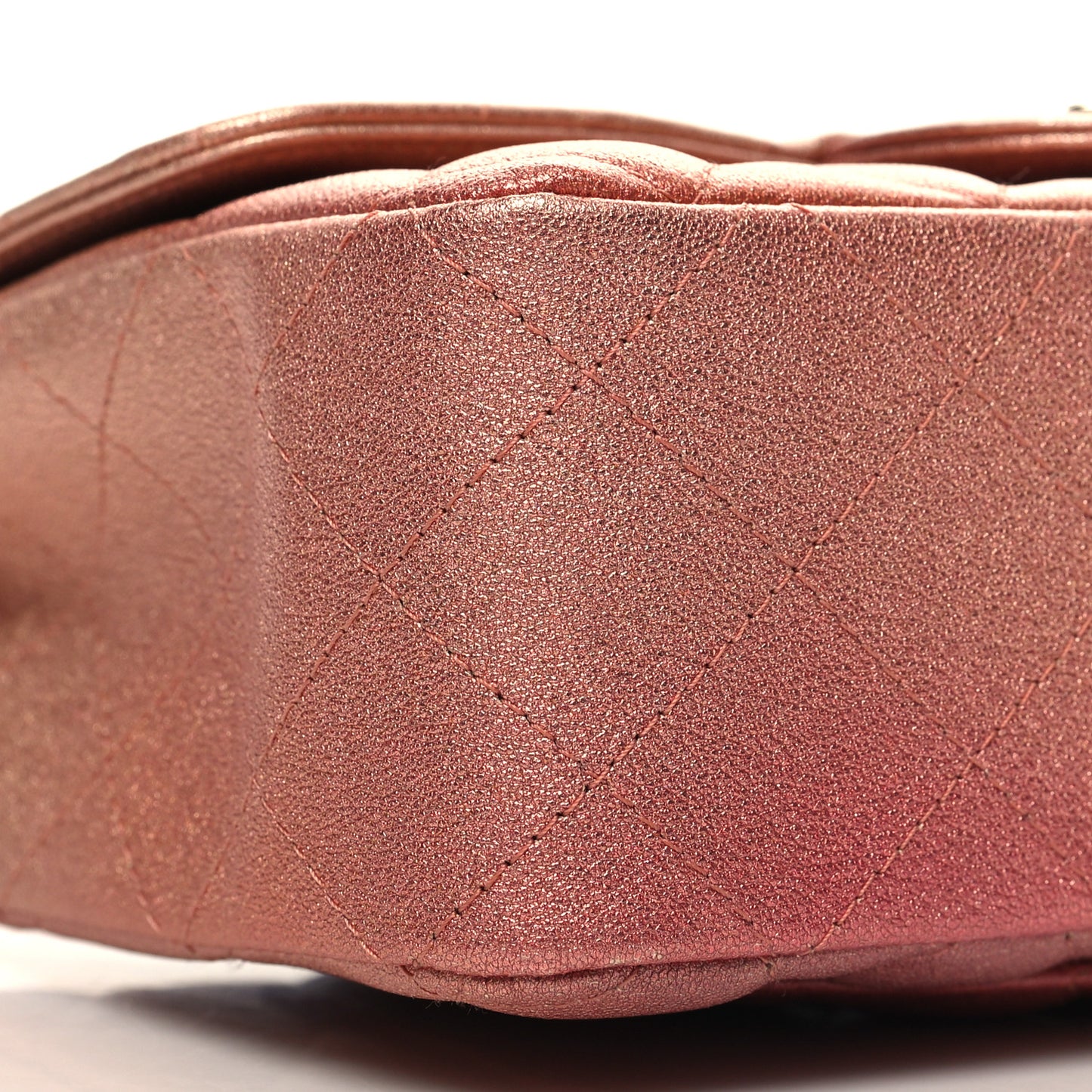 Metallic Lambskin Quilted Ombre Mini Rectangular Flap Pink