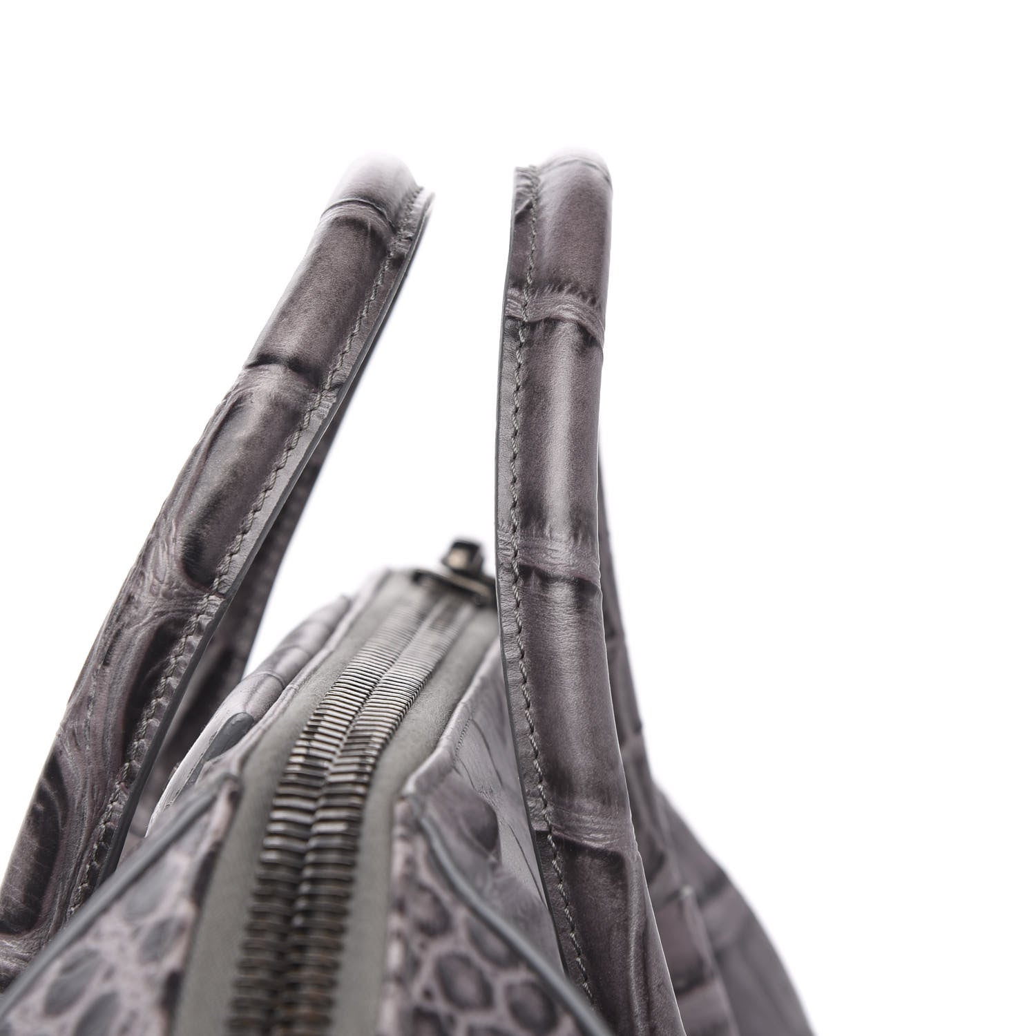 Givenchy Calfskin Crocodile Embossed 3D Stud Medium Antigona Storm Grey 12 of 12