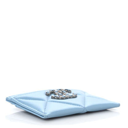 Chanel Lambskin Quilted Chanel 19 Card Holder Light Blue 4 of 10