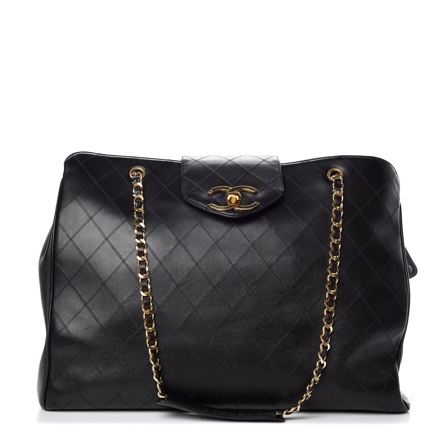 Calfskin Stitched XL Weekender Black