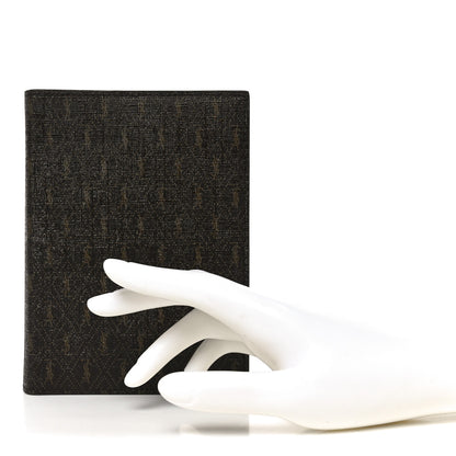 Saint Laurent Classic Toile Monogram A6 Agenda Sleeve Chocolate Kaki 2 of 6