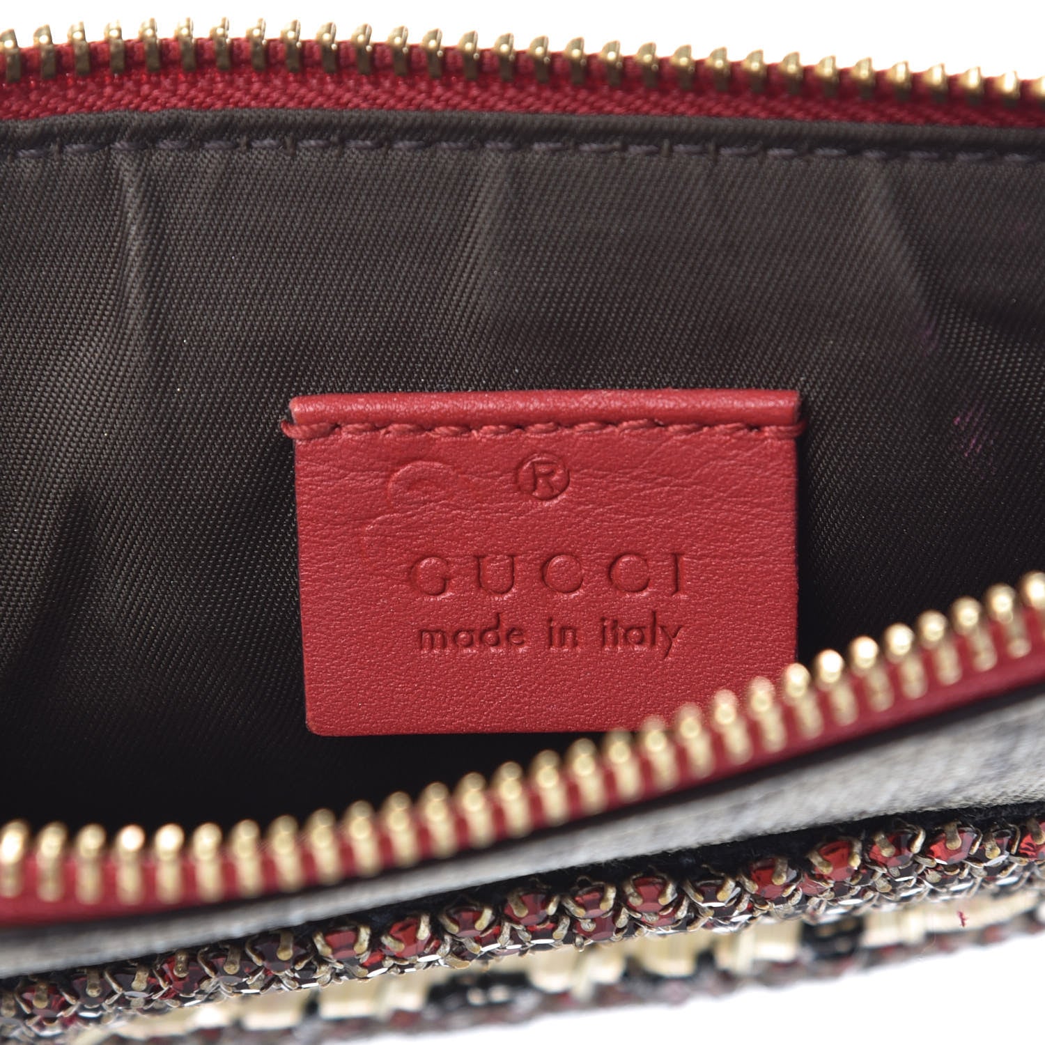 Gucci GG Supreme Monogram Merveilles Lips Zip Pouch Hibiscus Red 6 of 9