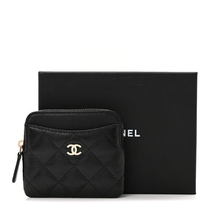 Chanel Caviar Quilted Zip Card Holder Wallet Black 8 of 8