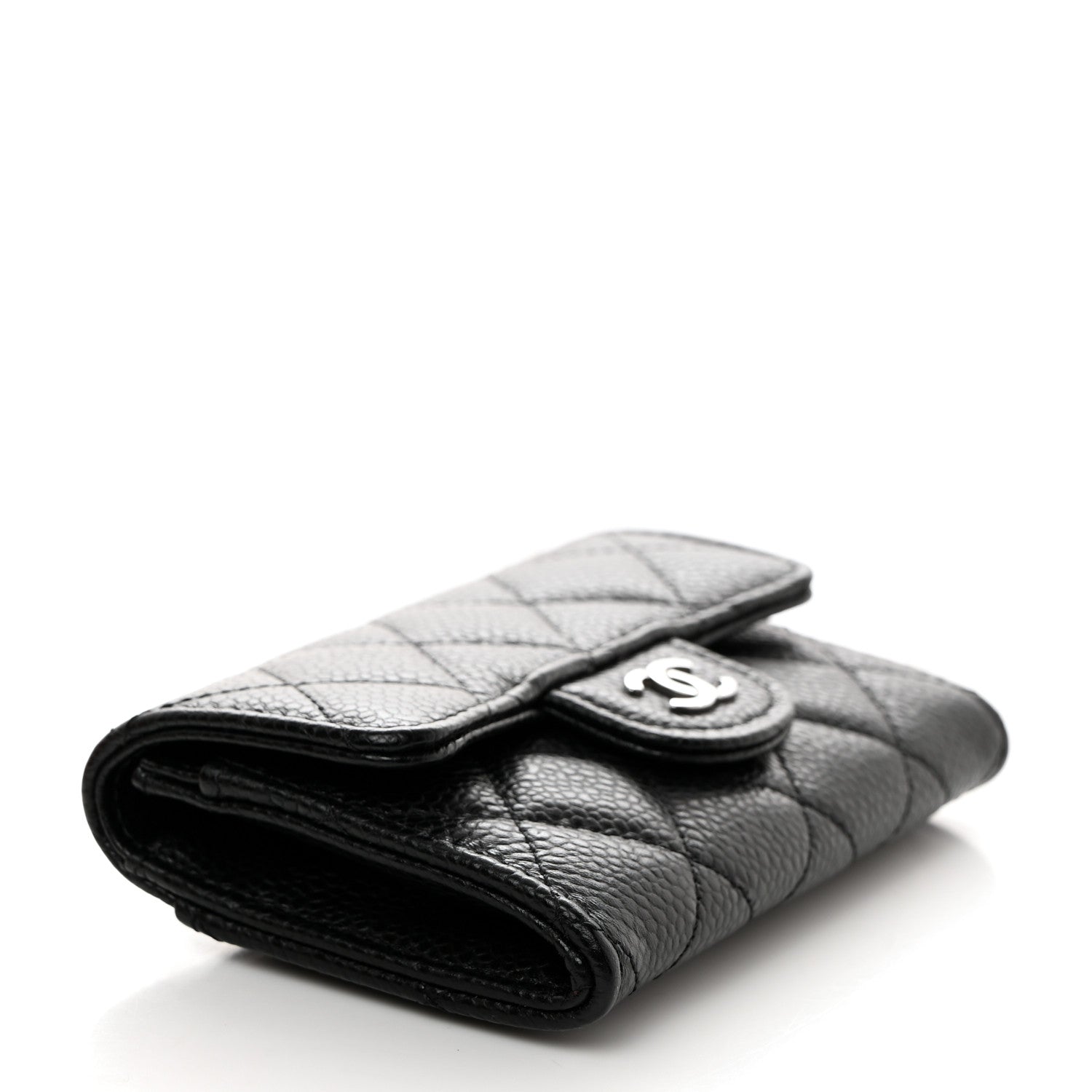 Chanel Caviar Quilted Flap Card Holder Wallet Black 4 of 8