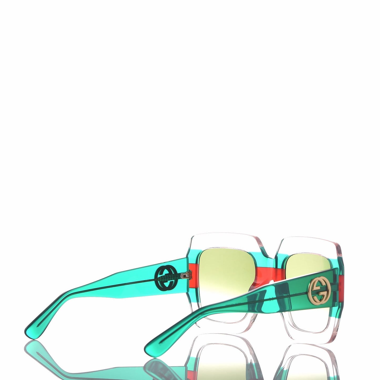Square Web Frame GG0178S Sunglasses Green Red