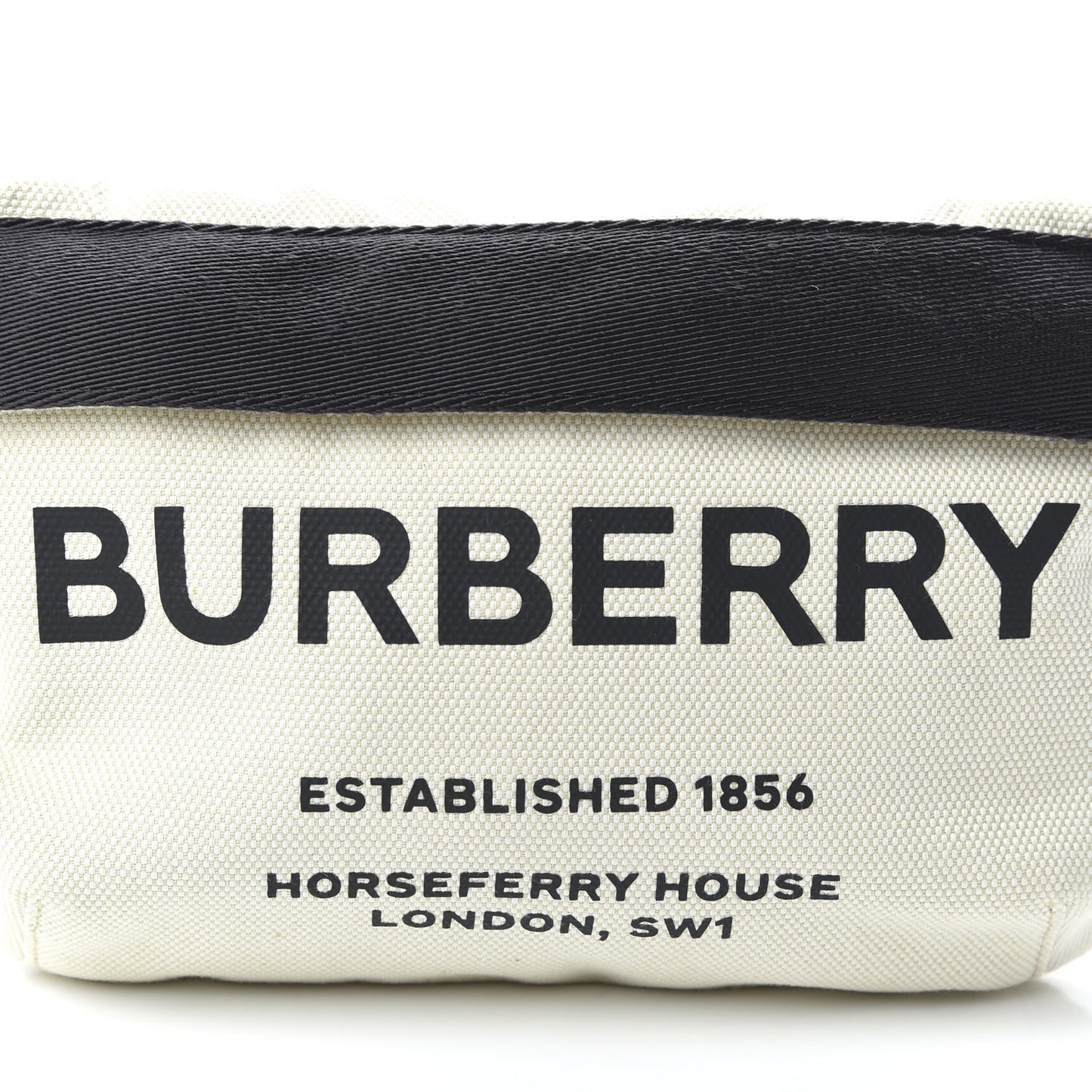 Canvas Horseferry Print Medium Sonny Bum Bag Natural Black