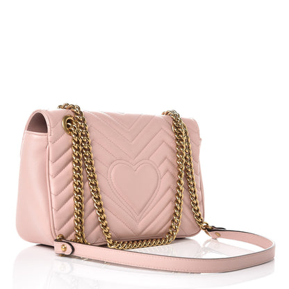 Gucci Calfskin Matelasse Small GG Marmont Shoulder Bag Perfect Pink 3 of 13