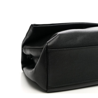 Saint Laurent Grain De Poudre Medium West Hollywood Monogram Fold-Over Black 8 of 9