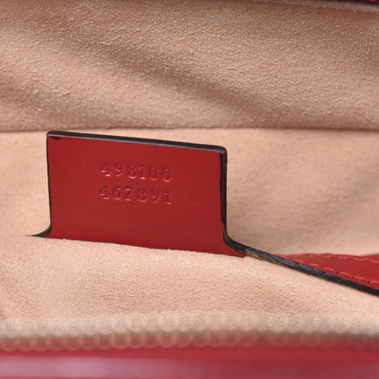 Gucci Calfskin Matelasse Sylvie Web Small GG Marmont Top Handle Shoulder Bag Hibiscus Red 7 of 8