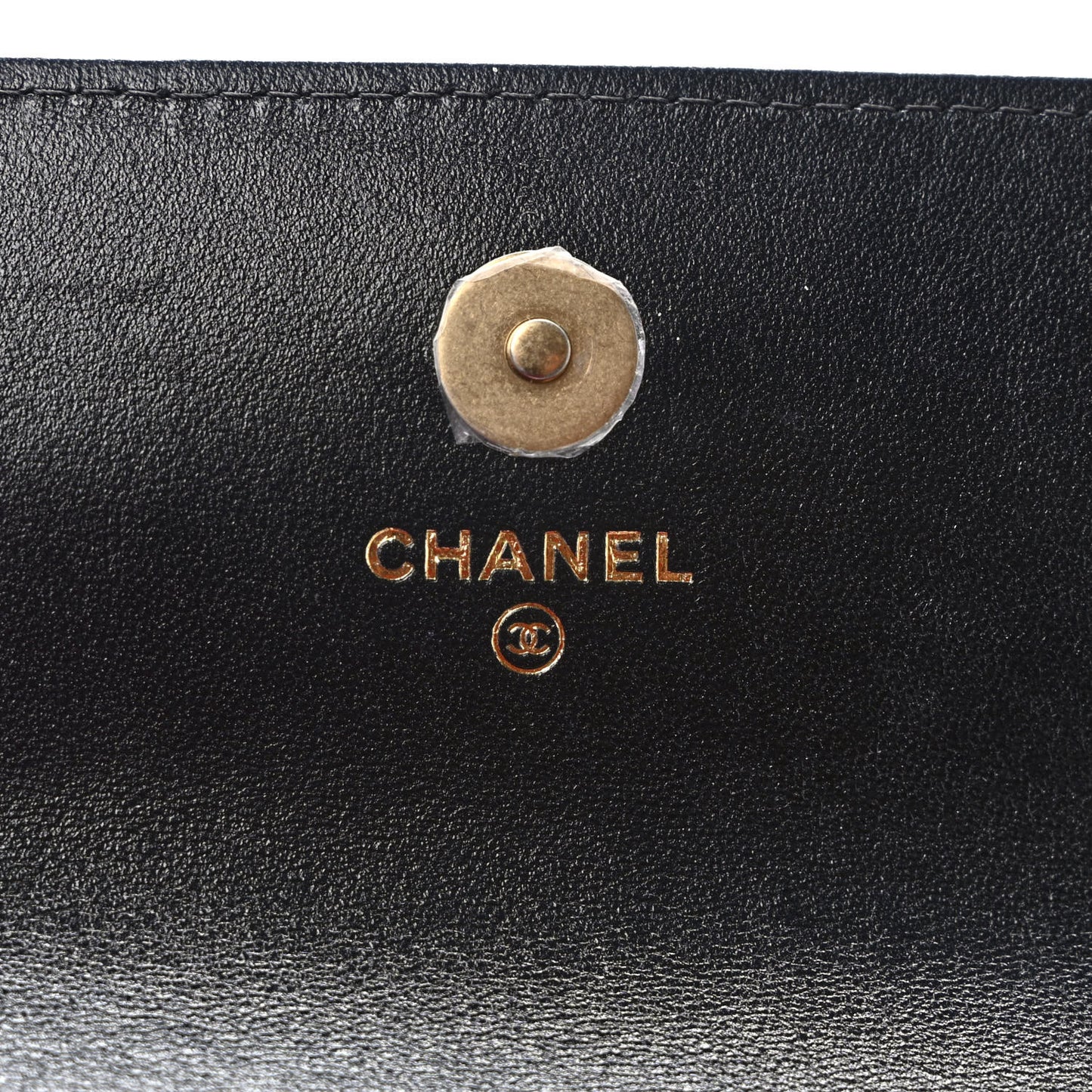Lambskin Quilted Chanel 19 Flap Phone Holder With Chain Black