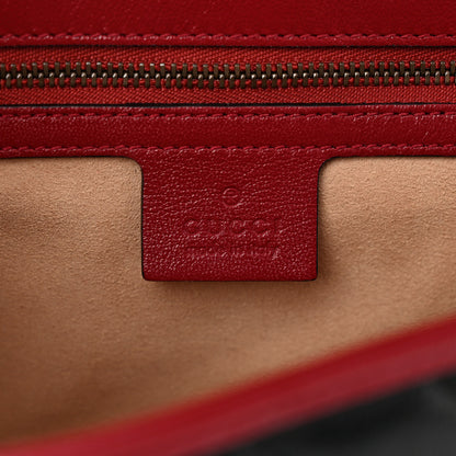 Gucci Vintage Effect Calfskin Matelasse Diagonal Small Torchon GG Marmont Shoulder Bag Black Romantic Cherry 6 of 10