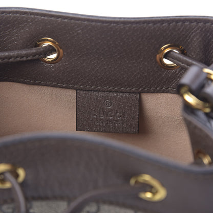 Gucci GG Supreme Monogram Web Mini Ophidia Bucket Bag Brown 8 of 10