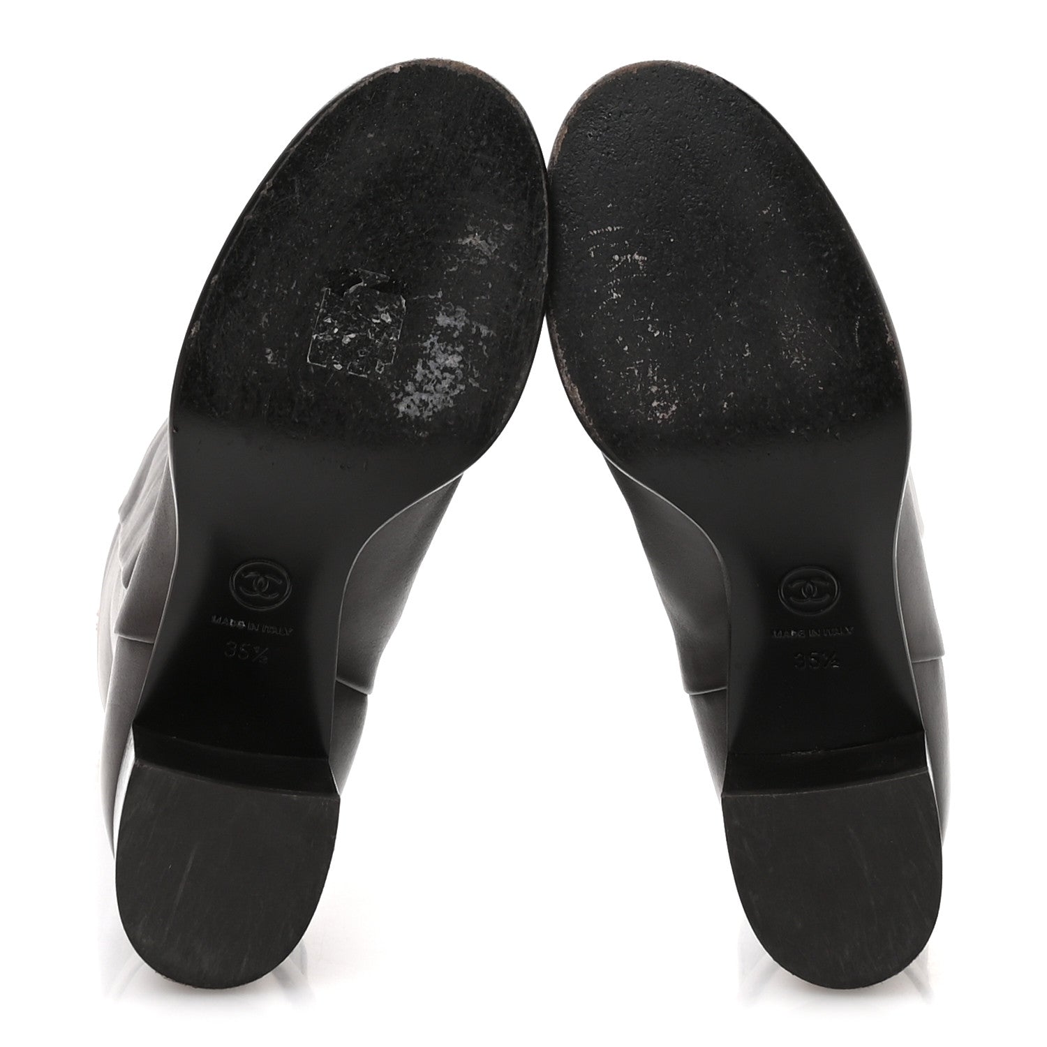 Chanel Calfskin CC High Boots 35.5 Dark Brown 6 of 8