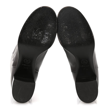 Chanel Calfskin CC High Boots 35.5 Dark Brown 6 of 8